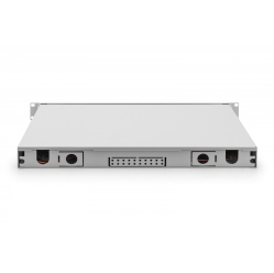 Digitus Przełącznica światłowodowa/panel krosowy z wyposażeniem 19 cali 1U, 24x SC duplex, OS2, pigtaile, adaptery, tacki, wysuwany, Szary 