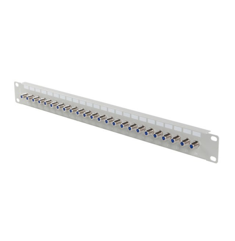 LANBERG Patch panel 24 porty 19 cali gniazdo Typ F beczka szary