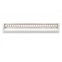 Digitus Panel krosowy (patch panel) modularny 19" 24 porty pod moduły keystone, 1U, ekranowany, prowadnica kabli, wymienne pola opisowe Szary