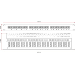 Alantec Patch panel UTP kat.5e 24 porty LSA z półką 1U