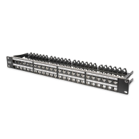 Digitus Modułowy panel krosowy (patch panel) o dużej gęstości połączeń, 19" 48x keystone, ekranowany, 1U, Czarny