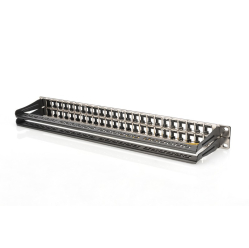 Digitus Modułowy panel krosowy (patch panel) o dużej gęstości połączeń, 19" 48x keystone, ekranowany, 1U, Czarny