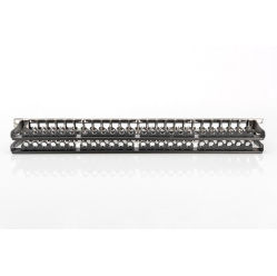 Digitus Modułowy panel krosowy (patch panel) o dużej gęstości połączeń, 19" 48x keystone, ekranowany, 1U, Czarny