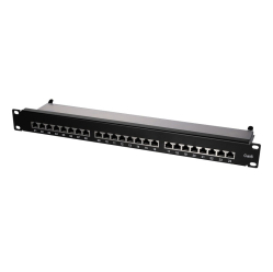 LogiLink Patchpanel CAT6 19' 24- porty, STP czarny 