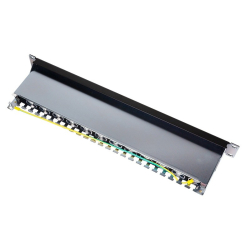 LogiLink Patchpanel CAT6 19' 24- porty, STP czarny 