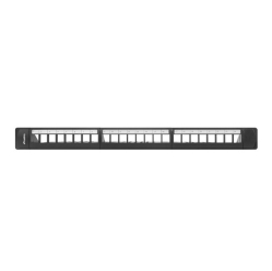 LANBERG Patch panel pusty 24 porty 1U 19 cali czarny z organizerem do modułów keystone 