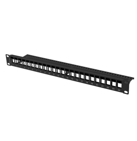 LANBERG Patch panel pusty 24 porty 1U 19 cali czarny do modułów keystone