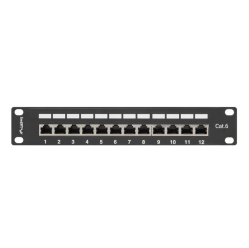 Panel krosowy LANBERG PPF6-9012-B 1U 10 12-portowy ekranowany Kat. 6 czarny 