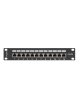 LANBERG Patch Panel 12 Port 1U 10 cali kat.5e ekranowany czarny 