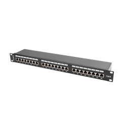 LANBERG Patch Panel 24 Port 1U Kat.6 czarny ekranowany 