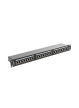 LANBERG Patch Panel 24 Port 1U Kat.6 czarny ekranowany 