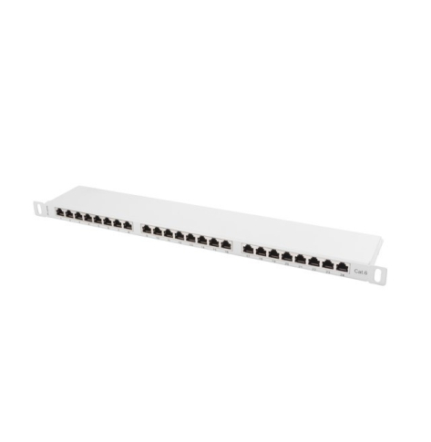 LANBERG Patch Panel 24 Port 0.5U Kat.6 szary ekranowany