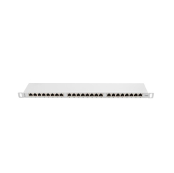 LANBERG Patch Panel 24 Port 0.5U Kat.6 szary ekranowany 