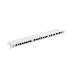 LANBERG Patch Panel 24 Port 0.5U Kat.6 szary ekranowany 