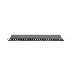 LANBERG Patch Panel 24 Port 0.5U Kat.6 czarny ekranowany 