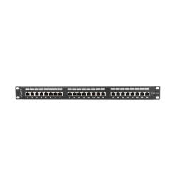 LANBERG Patch Panel 24 Port 1U Kat.5E czarny ekranowany 