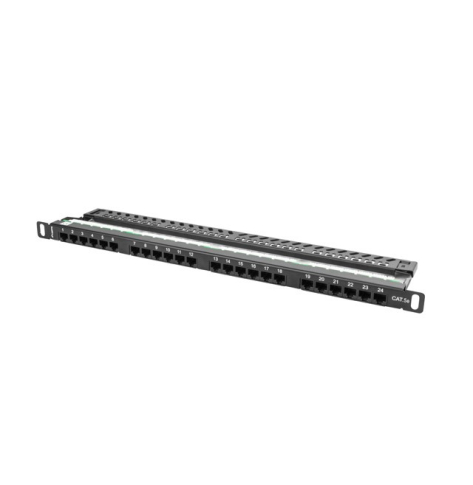 LANBERG Patch Panel 24 Port 0.5U Kat.5E czarny