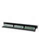 Digitus Panel krosowy (patch panel) 19'' 24x RJ45, LSA poziom, kat.6, nieekranowany, 1U, prowadnica kabli, pola opisowe, czarny