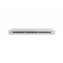 Digitus Patch panel 19" 24 porty, kat.6, S/FTP, 1U, wspornik kablowy, szary (kompletny) 
