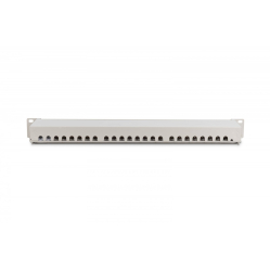 Digitus Patch panel 19" 24 porty, kat.6, S/FTP, 1U, wspornik kablowy, szary (kompletny) 