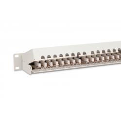 Digitus Patch panel 19" 24 porty, kat.6, S/FTP, 1U, wspornik kablowy, szary (kompletny) 