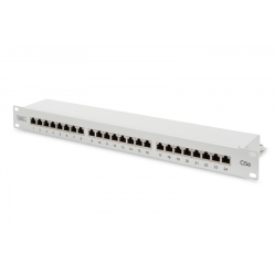 Digitus Patch panel 19" 24 porty, kat.5e, S/FTP, 1U, wspornik kablowy, szary (kompletny)