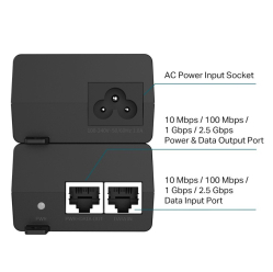 Adapter PoE TP-LINK POE260S 30W 2-portowy RJ-45 2,5Gb/s czarny