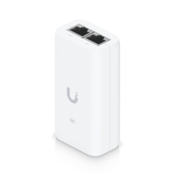 Adapter PoE UBIQUITI U-PoE 48V 15W 2-portowy RJ-45 1Gb/s biały