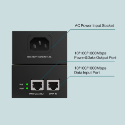 Adapter PoE TP-LINK POE170S PoE++ 2-portowy RJ-45 1Gb/s czarny