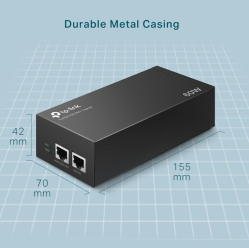 Adapter PoE TP-LINK POE170S PoE++ 2-portowy RJ-45 1Gb/s czarny