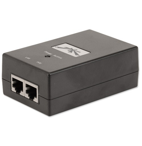 Adapter PoE UBIQUITI POE-48-24W 48V 24W 2-portowy RJ-45 100Mb/s czarny