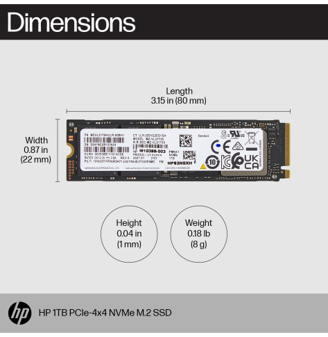HP 1TB PCIe NVMe M.2 SSD