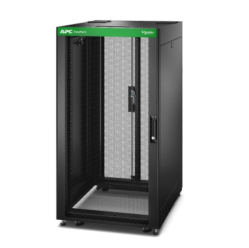 APC Easy Rack 600mm/24U/800mm with Roof Side panel castors feet and 4 Brackets No Bottom black