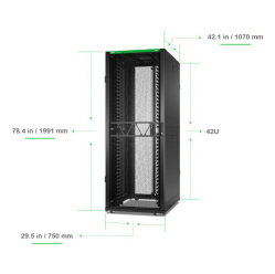 APC NetShelter SX Rack cabinet 1991H x 750W x 1070D mm with sides floor-standing Black 42U 19 TAA Compliant