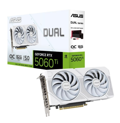 Asus GeForce RTX 5060 TI DUAL OC WHITE 16GB GDDR7 128 BIT DP