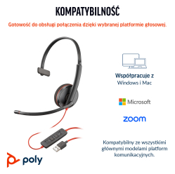 Słuchawki HP Poly Blackwire 3210 Monaural USB-C Headset +USB-C/A Adapter [OUTLET]
