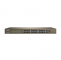 Switch Tenda TEF1226P-24-440W 24 X 10/100Mbps PoE + 2 Gigabit/SFP Smart max 370W