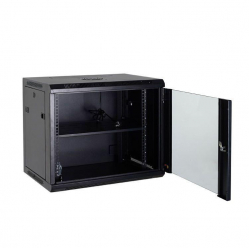 Szafa serwerowa Netrack szafa 19" 15U 600x450mm – popiel drzwi szklane otwierane boki