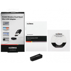 Karta sieciowa  Edimax AC600 Dual Band 802.11ac USB tiny   2 4+5GHz  HW WPS