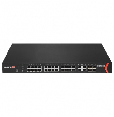 Switch smart Edimax 24 porty 10/100/1000 (PoE+) 4 zestawy SFP