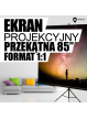 Ekran projekcyjny ze statywem 4World 152x152 (1:1) biały mat