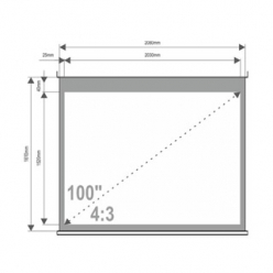 Ekran projekcyjny ze statywem 4World 203x152 (100'',4:3) biały mat