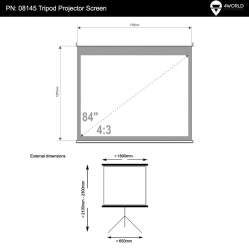 Ekran projekcyjny ze statywem 4World 170x127 (84'',4:3) biały mat
