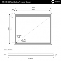 Elektryczny ekran projekcyjny z pilotem 4World 145x110 (4:3)  biały mat