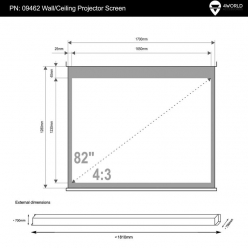 Elektryczny ekran projekcyjny z pilotem 4World 170x128 (4:3) biały mat