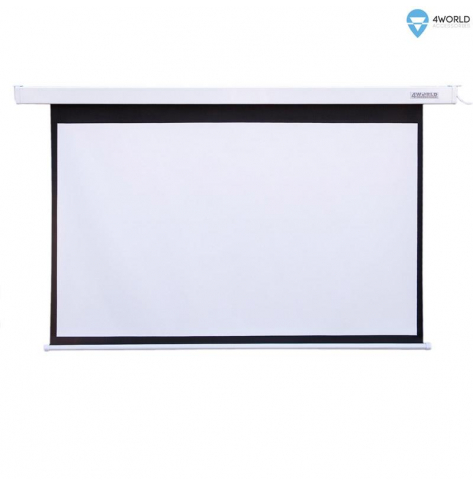 Elektryczny ekran projekcyjny z pilotem 4World 265x149 (16:9)  biały mat