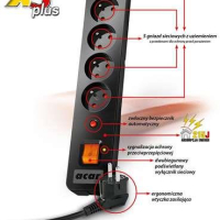Listwa zasilająca  Acar X5 PLUS  czarna