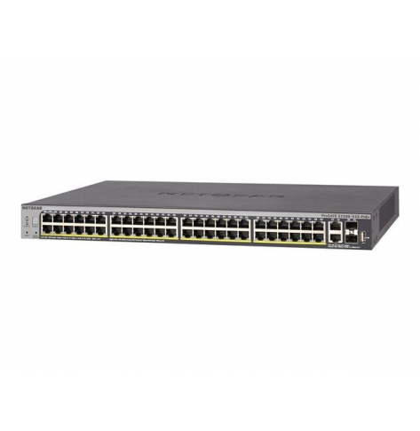 Switch sieciowy zarządzalny Netgear GS752TX-100NES 52-porty - 48 portów 1000BaseT (RJ45) 2 porty 10GBaseT (RJ45) 2 porty 10GB SFP+