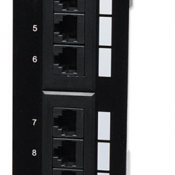 Intellinet Patch panel naścienny 12 portów UTP kat.5e czarny