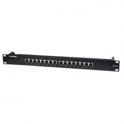 Intellinet Patch panel FTP kat6 16-portów RJ45 19'' 1U czarny z półką